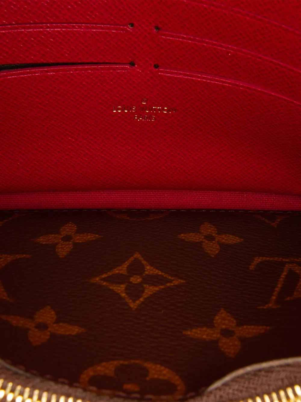 Pre-owned Louis Vuitton 2020 Monogram Pochette Felicie Crossbody Bag In Brown