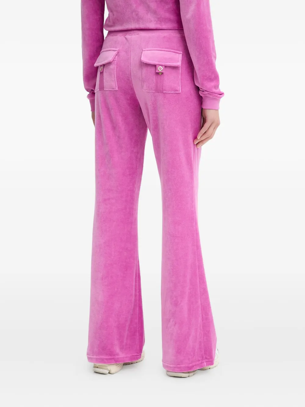 Juicy Couture Embroidered Patch-pocket Trousers In Pink