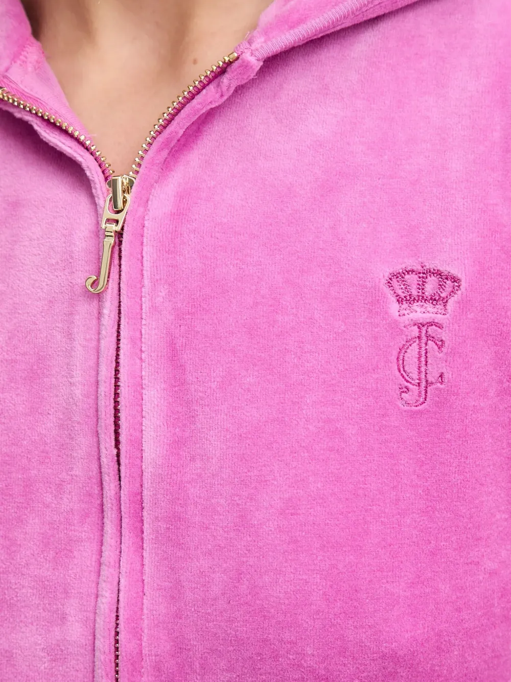 Juicy Couture Hoodie met geborduurd logo Roze