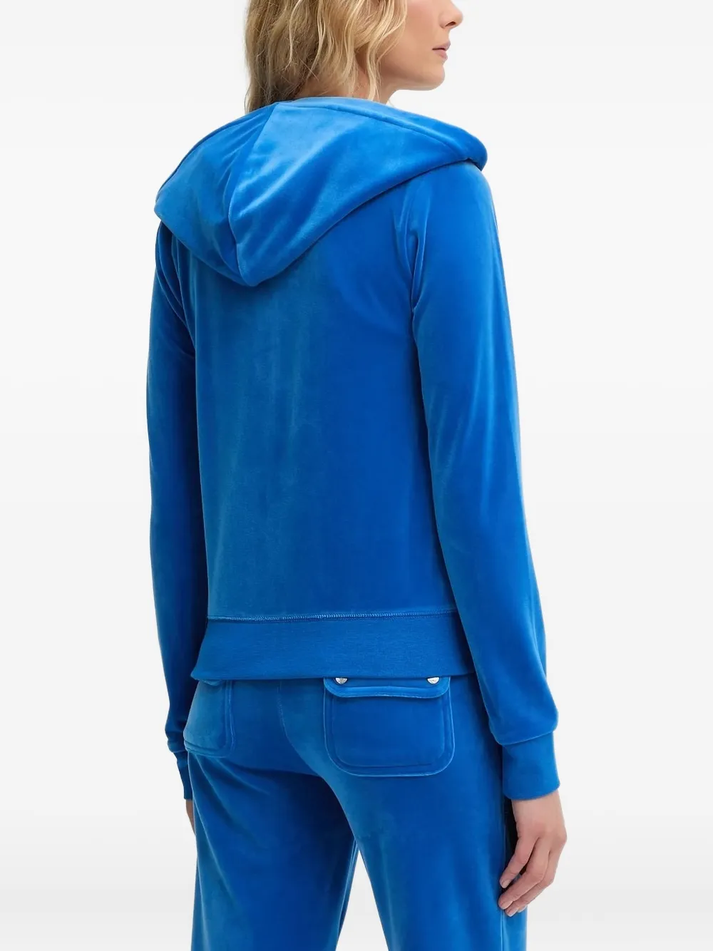 Juicy Couture logo-embroidered zip-up hoodie - Blauw