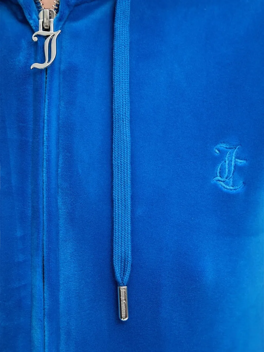 Juicy Couture Logo-embroidered Zip-up Hoodie In Blue