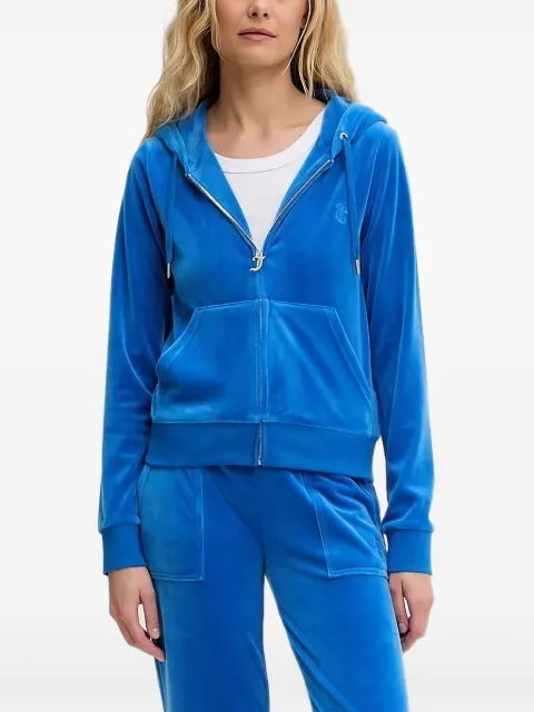 Juicy Couture logo-embroidered zip-up hoodie