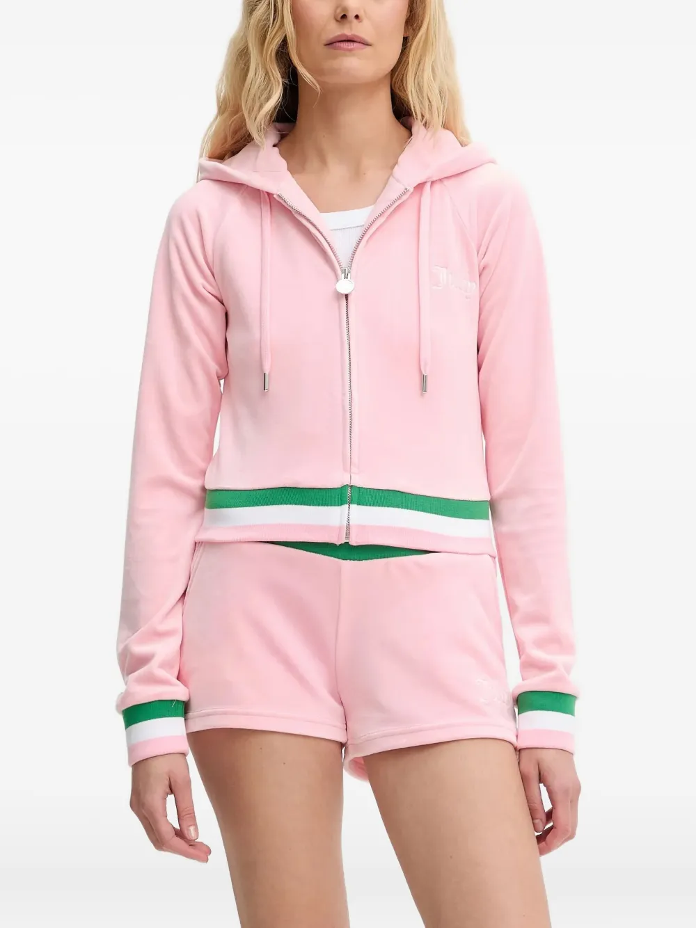 Juicy Couture velour zip-up hoodie | Pink | Image 1