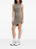 La Mania logo-print drawstrings mini dress - Brown