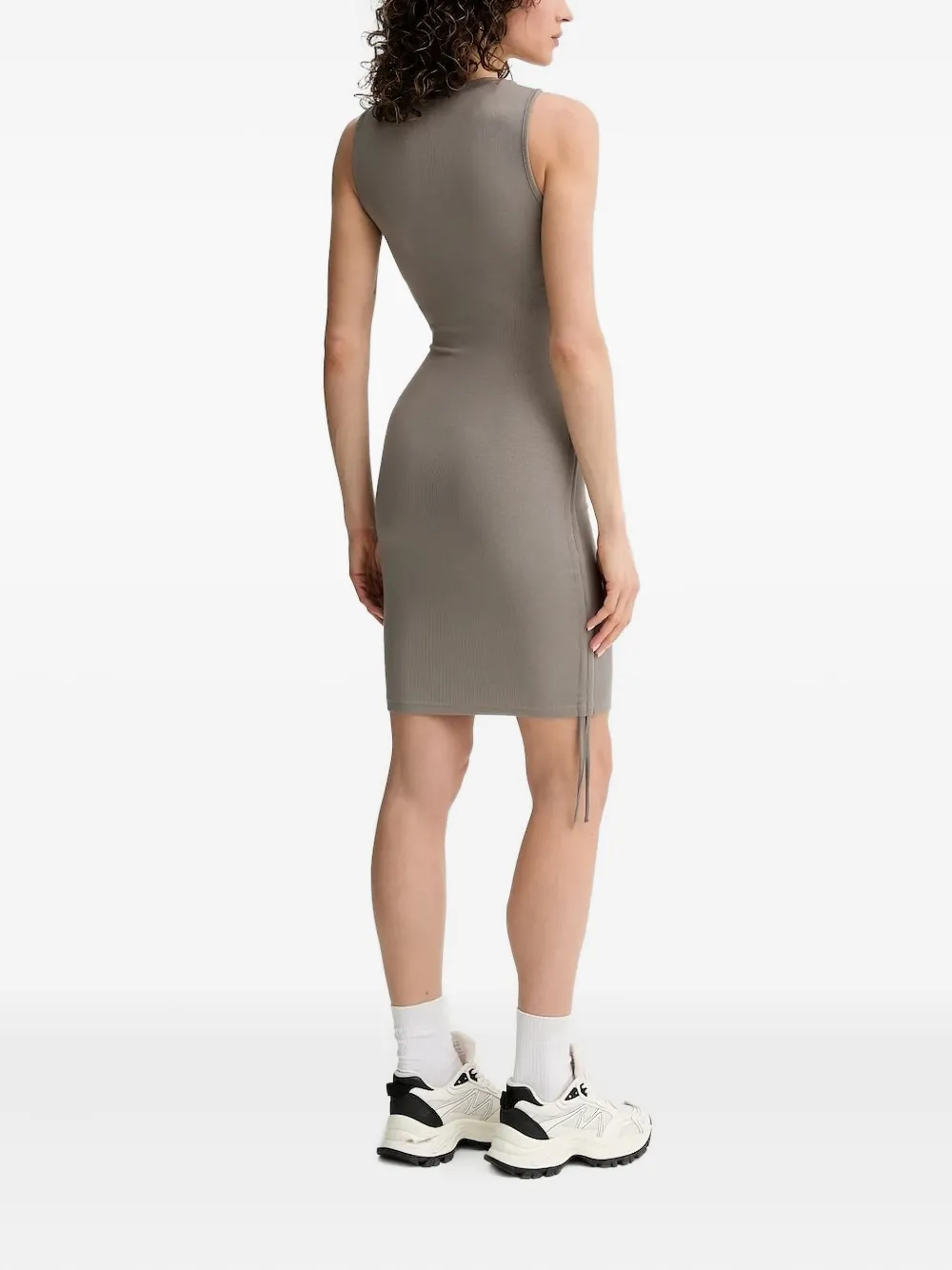 La Mania logo-print drawstrings mini dress Bruin