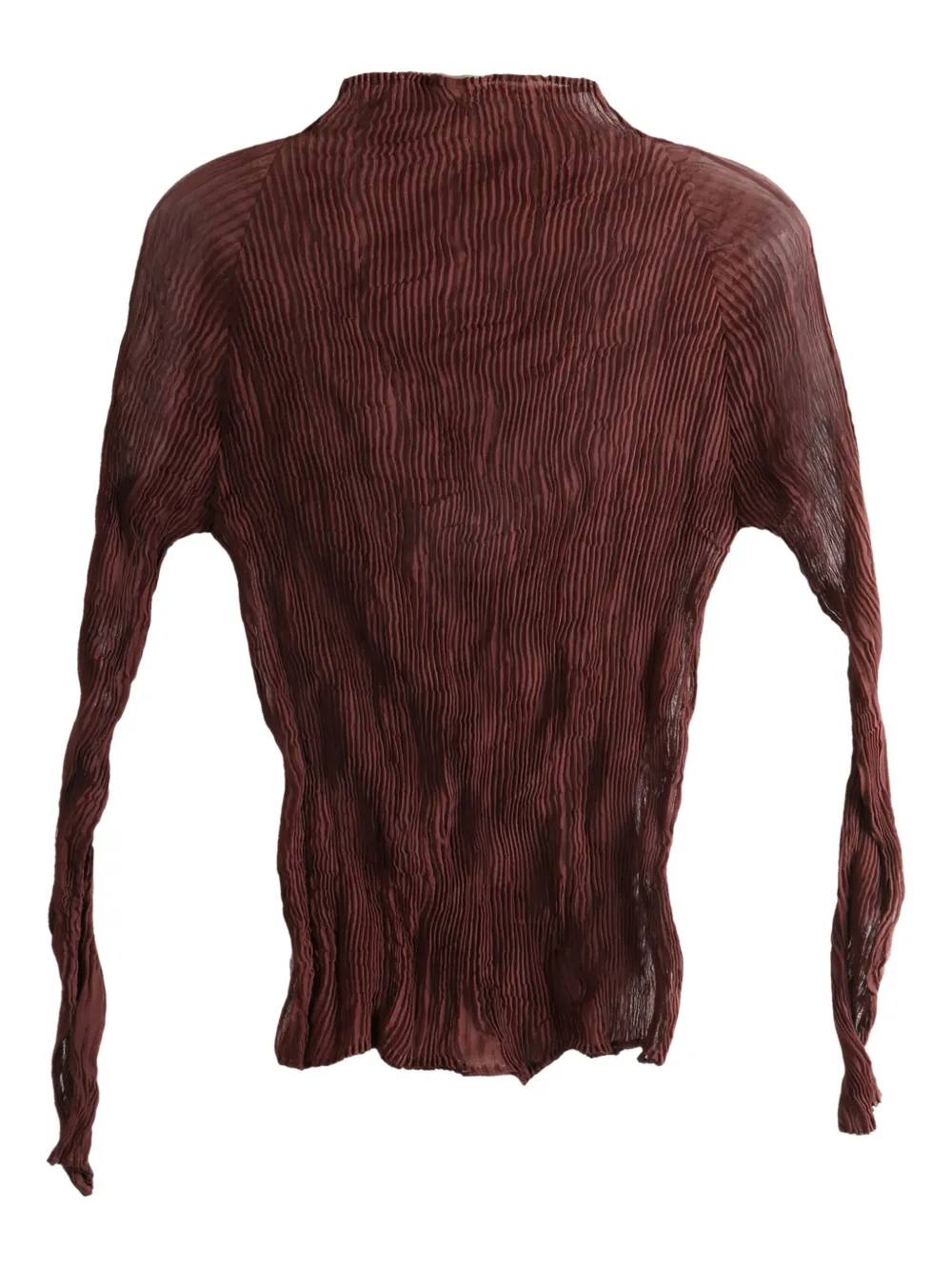 Issey Miyake Top met hoge hals Bruin