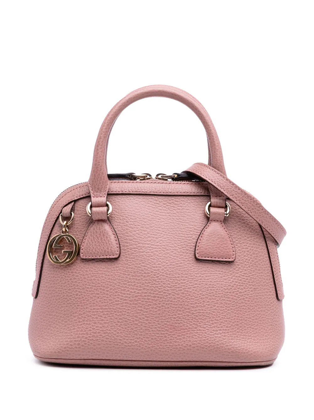 Gucci Pre-Owned 2016-2025 Mini Leather GG Charm Dome satchel - ピンク Gucci Pre-Owned 2016-2025 Mini Leather GG Charm Dome satchel - ピンク