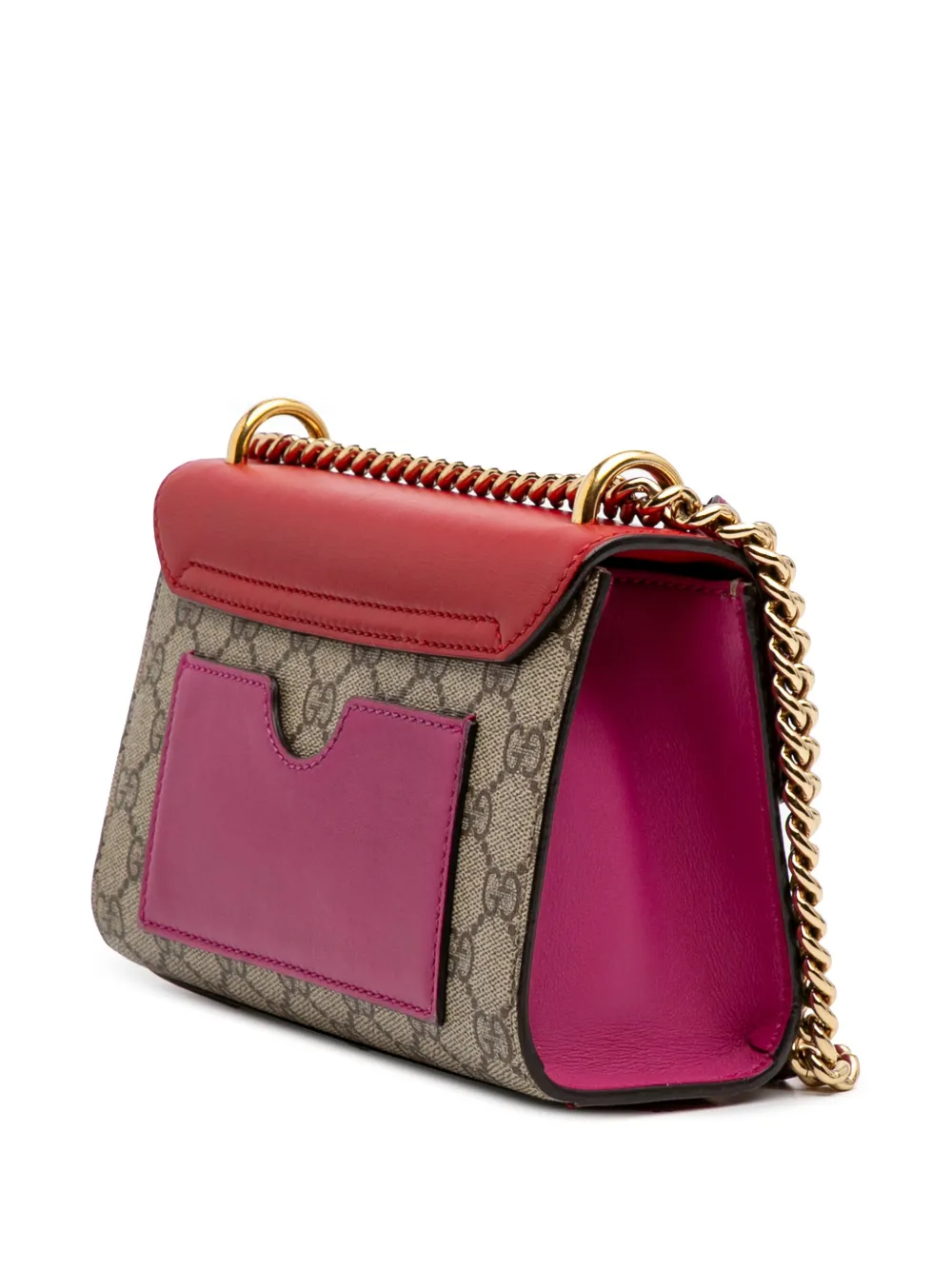 Pre-owned Gucci 2016-2025 Small Gg Supreme Padlock Crossbody Bag In Brown