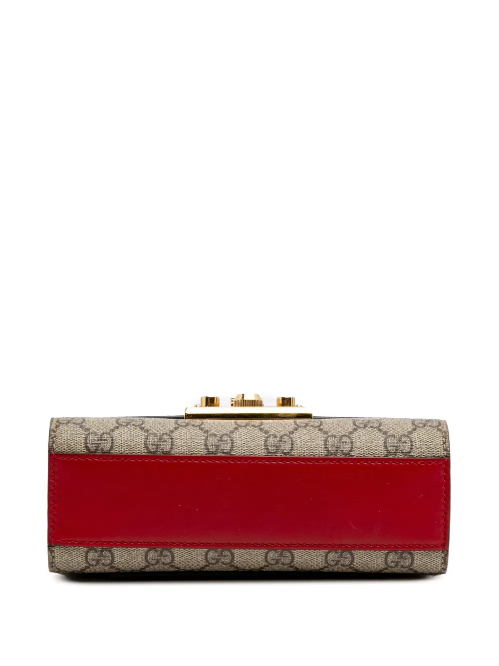 Pre-owned Gucci 2016-2025 Small Gg Supreme Padlock Crossbody Bag In Brown