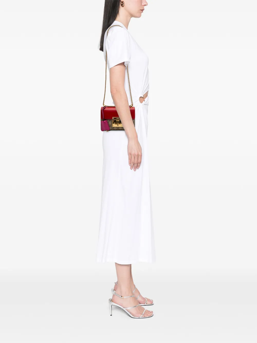 Pre-owned Gucci 2016-2025 Small Gg Supreme Padlock Crossbody Bag In Brown