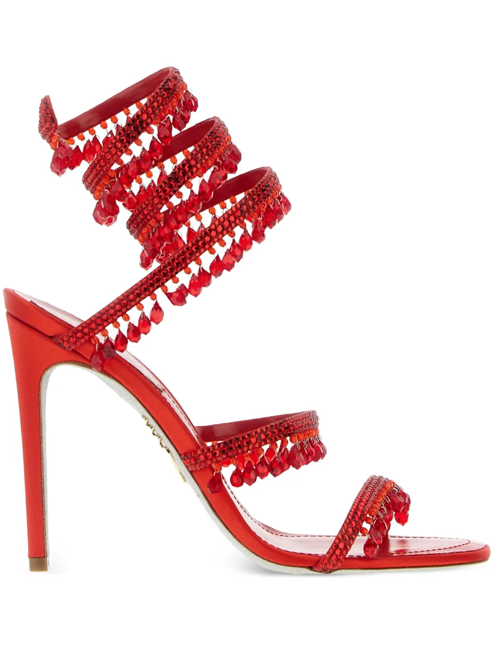René Caovilla 105mm crystal-embellished sandals Red