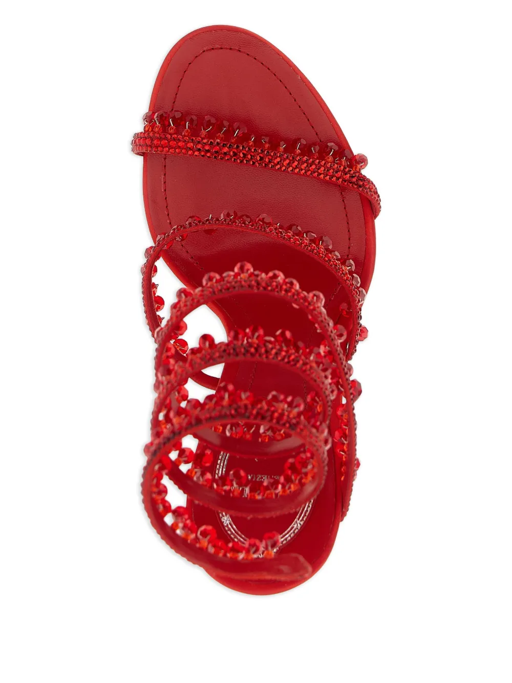 René Caovilla 105mm crystal-embellished sandals Red