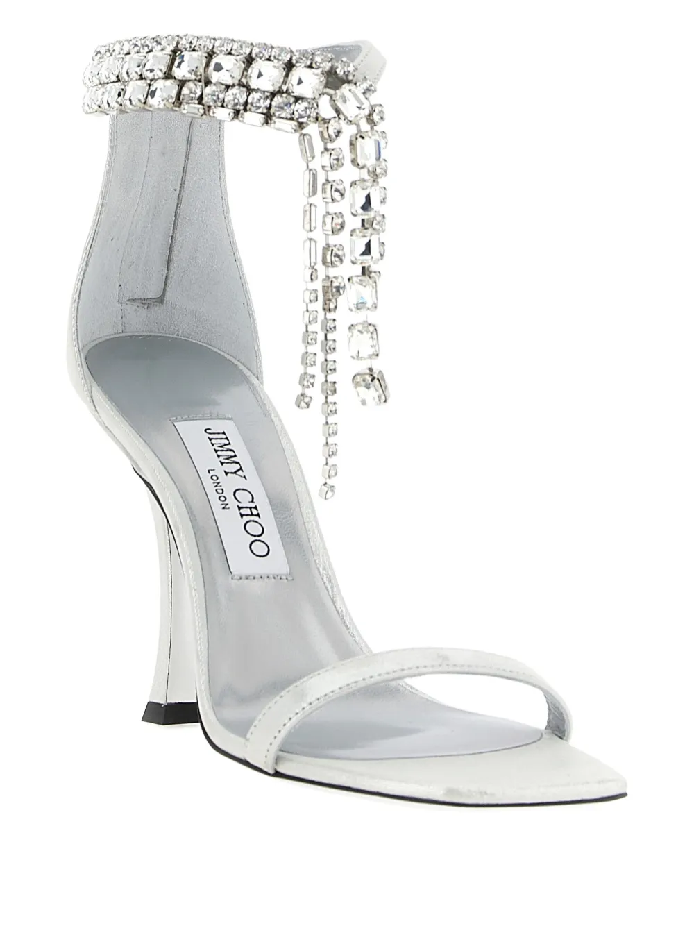 Jimmy Choo 100mm Verity embellished heeled sandals Silver