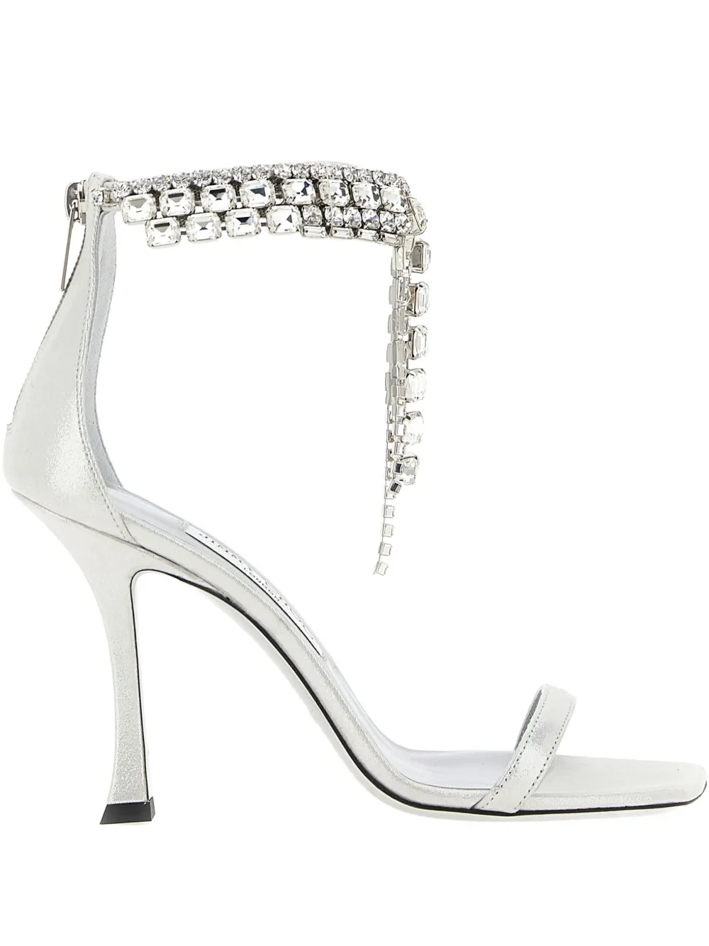 Jimmy Choo 100mm Verity Embellished Heeled Sandals In Silver