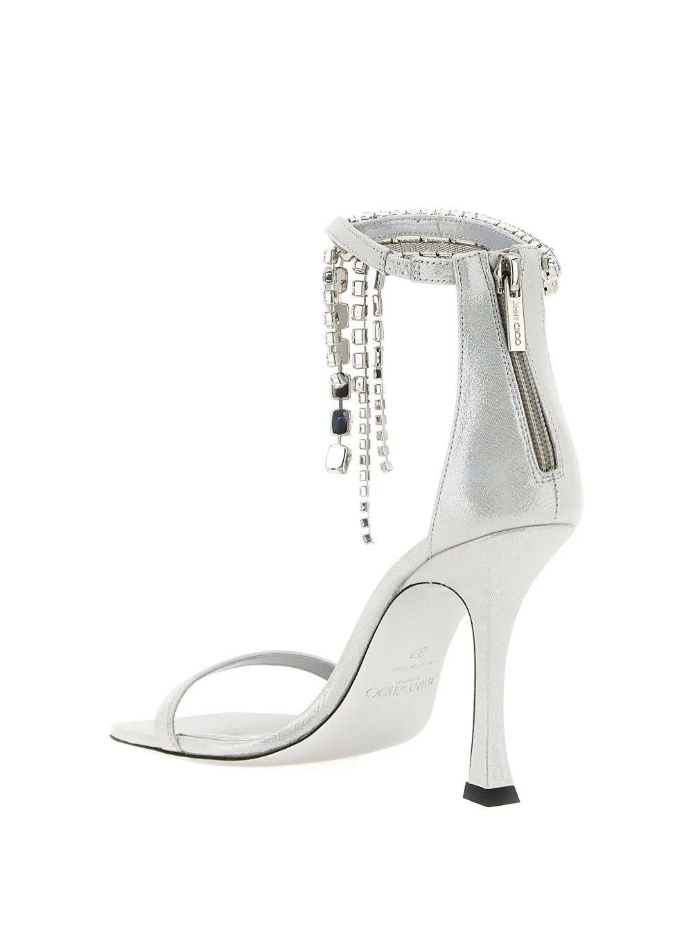 Jimmy Choo 100mm Verity embellished heeled sandals Silver