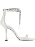 Jimmy Choo 100mm Verity embellished heeled sandals - Silver