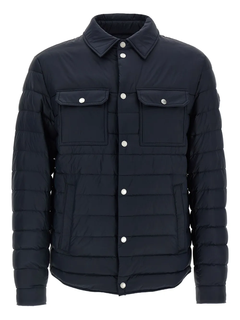 BOSS Gewatteerd jack met shirtkraag Blauw