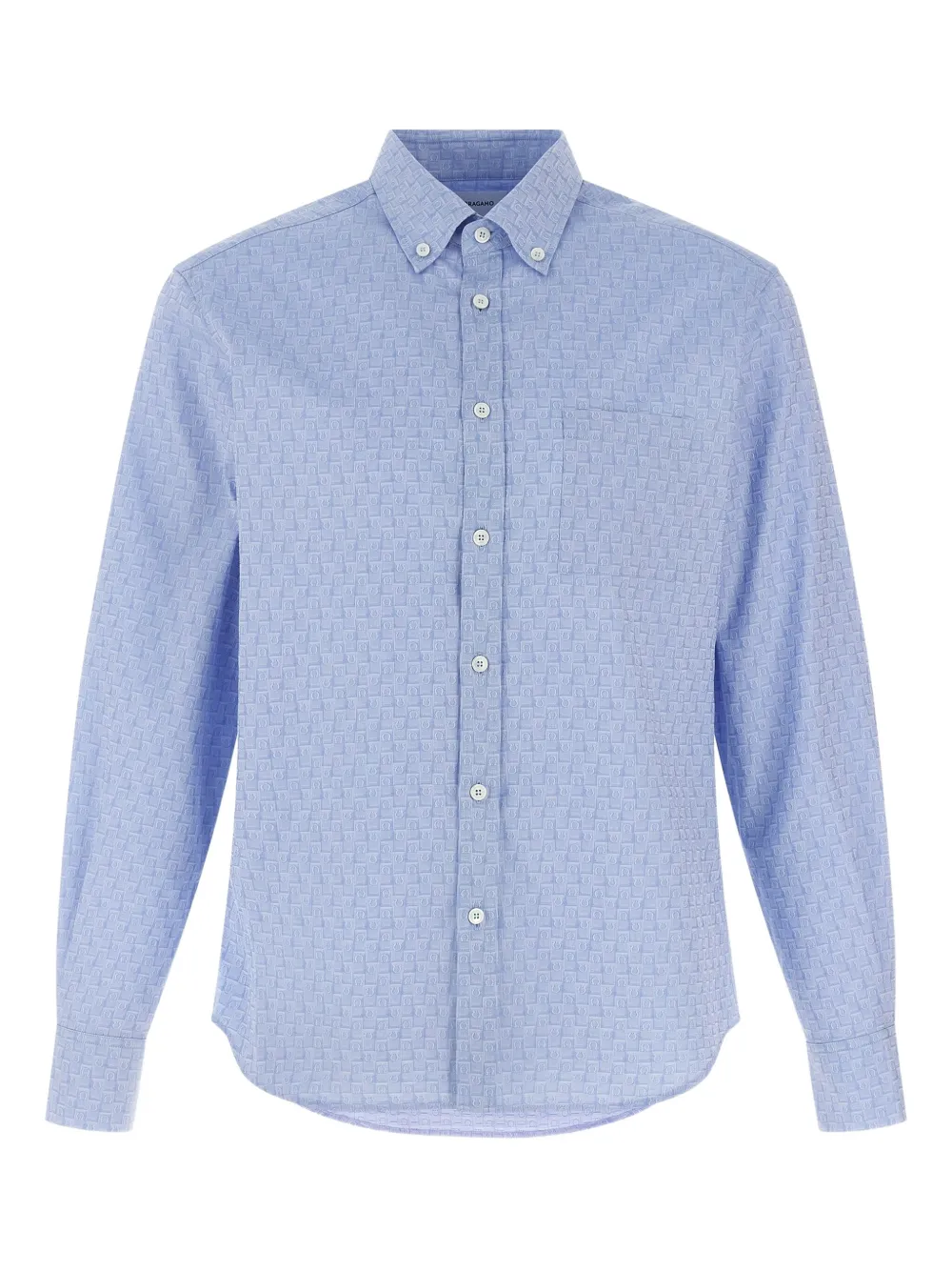 Ferragamo monogram cotton shirt Blauw