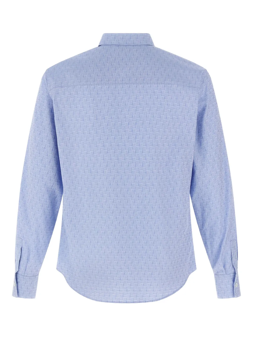 Ferragamo katoenen overhemd met monogram Blauw