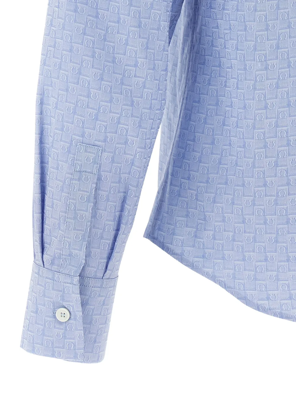 Ferragamo katoenen overhemd met monogram Blauw