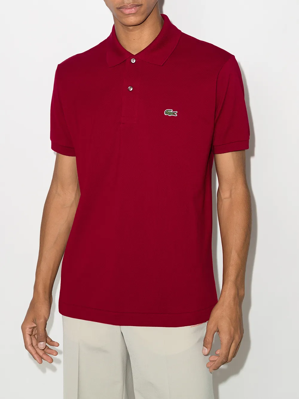 Lacoste Poloshirt met geborduurd logo Rood