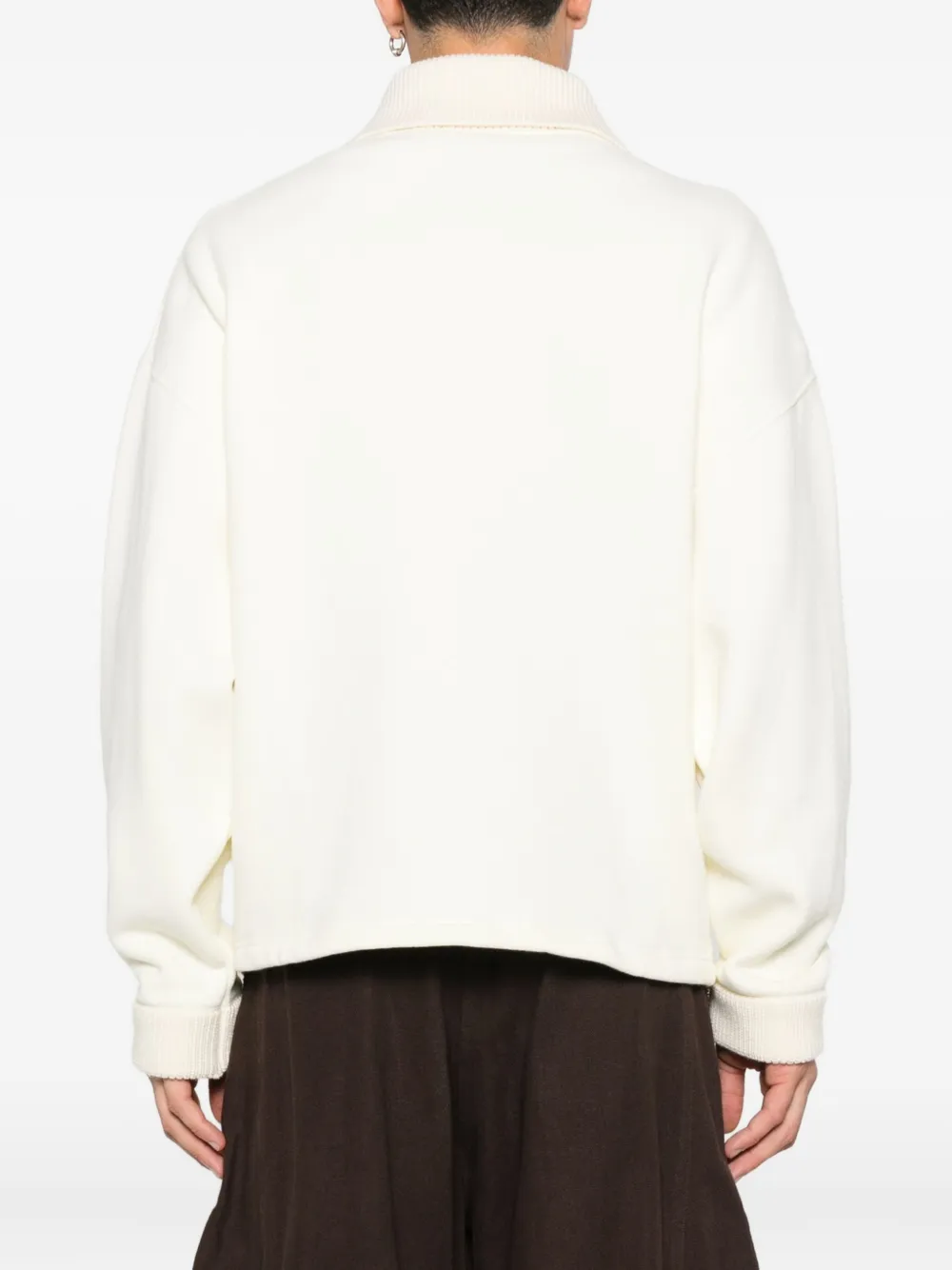 Jacquemus Geribbelde trui met polokraag Beige