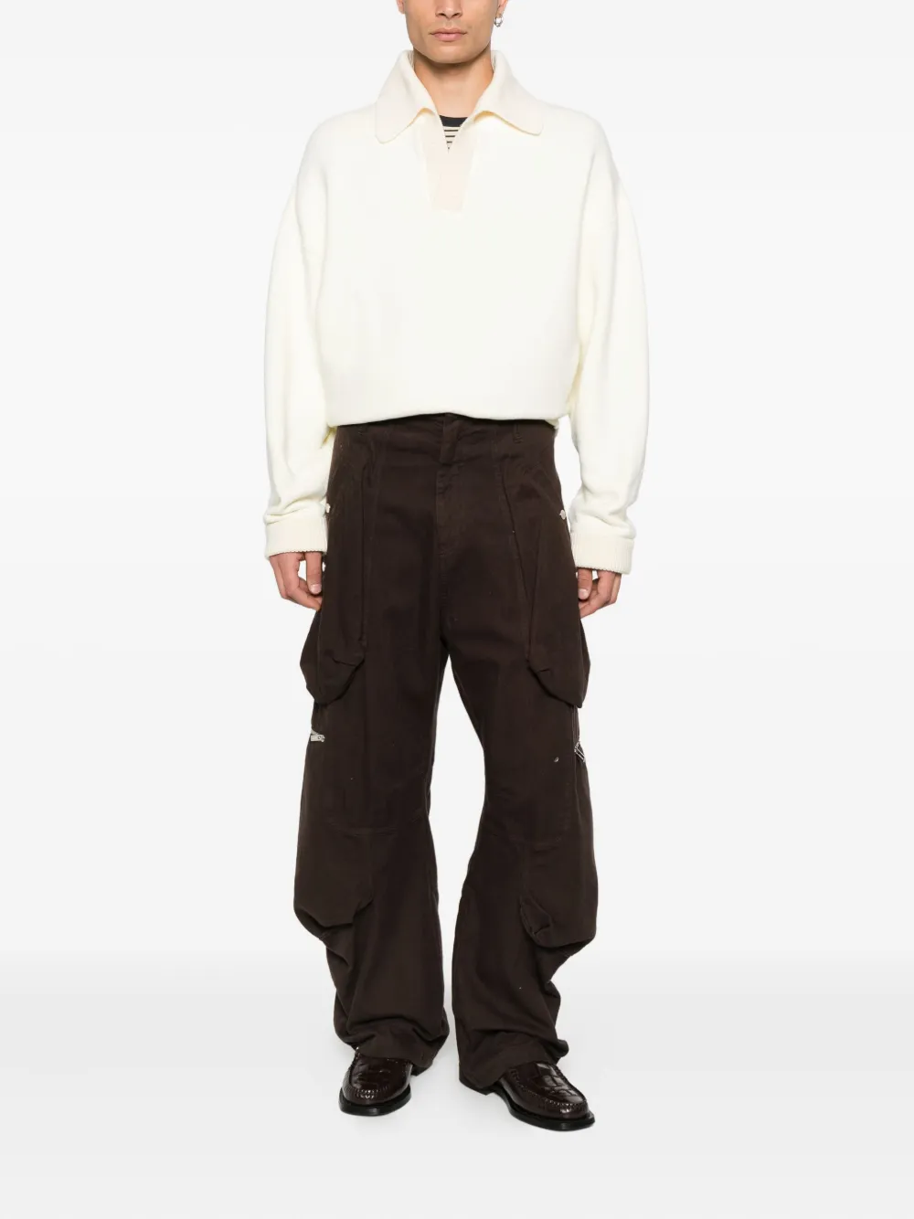 Jacquemus Geribbelde trui met polokraag - Beige