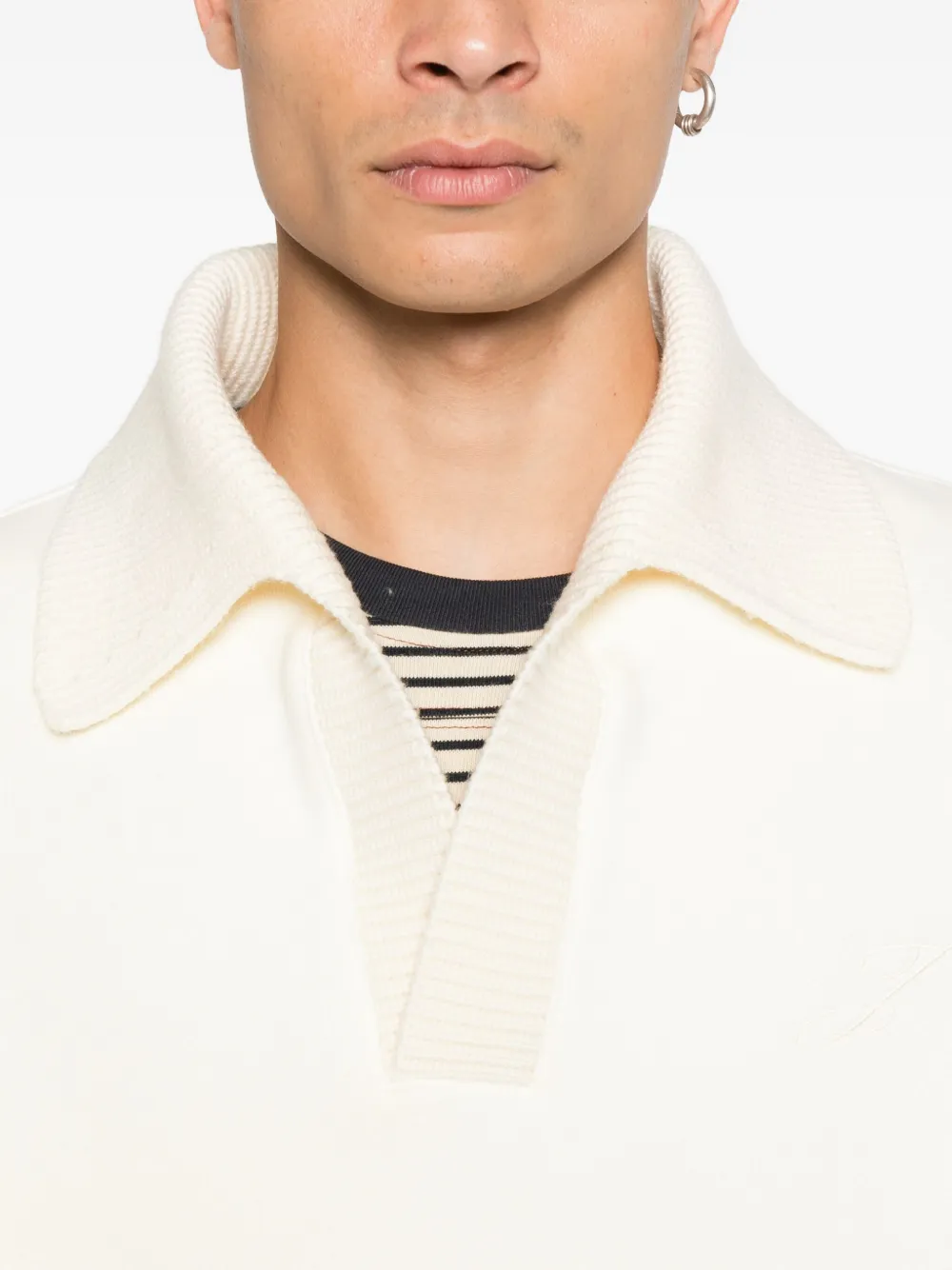 Jacquemus Geribbelde trui met polokraag Beige
