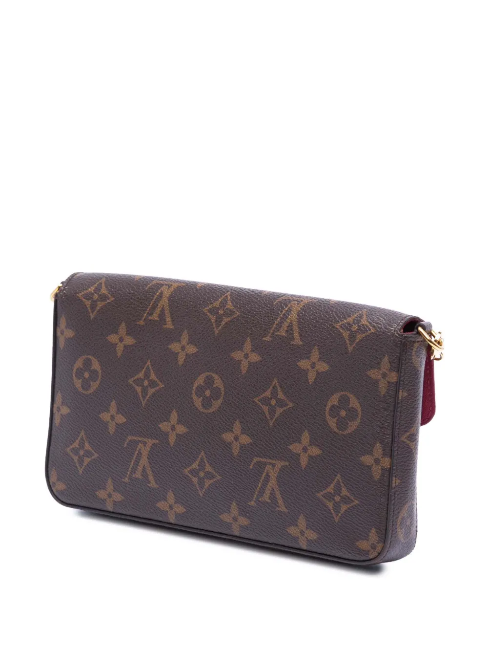 Pre-owned Louis Vuitton 2017 Monogram Pochette Felicie Crossbody Bag In Brown