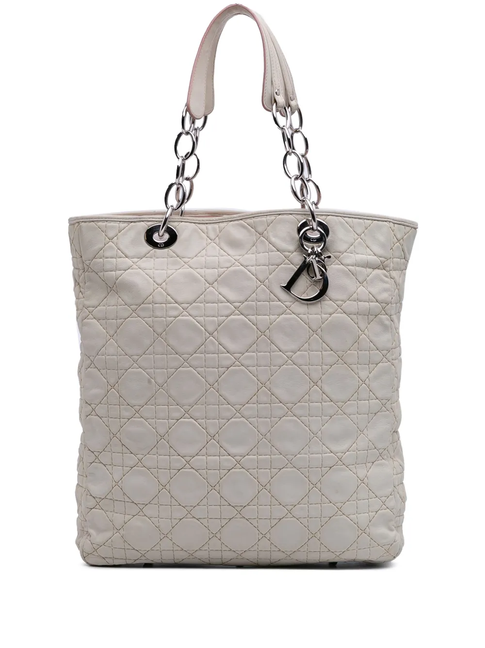 Christian Dior Pre-Owned 2008 Lambskin Cannage Lady Dior Soft Shopping Christian Dior Pre-Owned 2008 Lambskin Cannage Lady Dior Soft Shopping