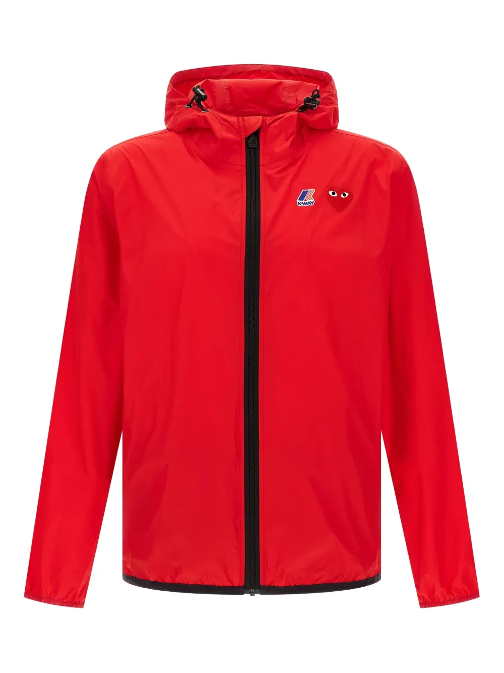 Comme Des Garçons Play x K-Way jack met capuchon en logo Rood