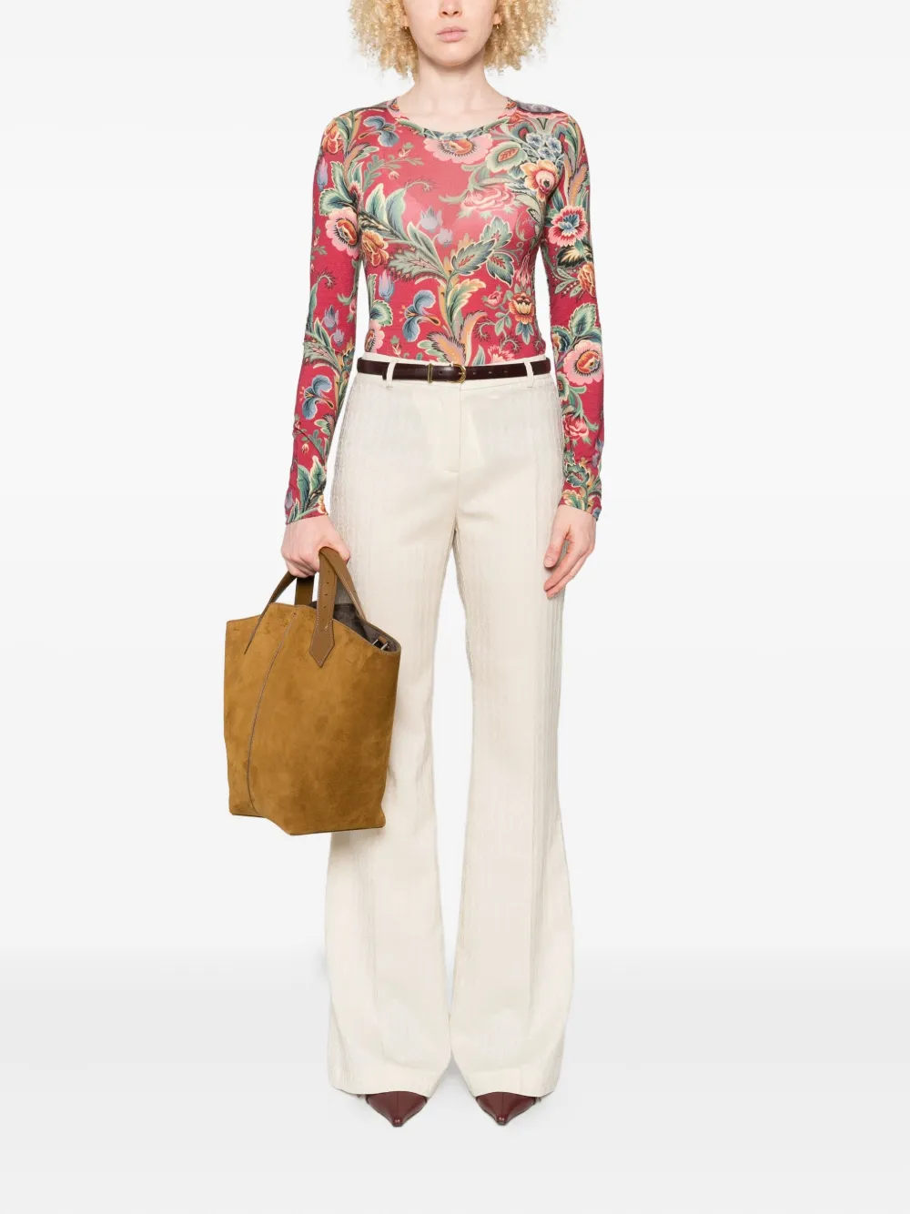 ETRO flared wool trousers - Beige