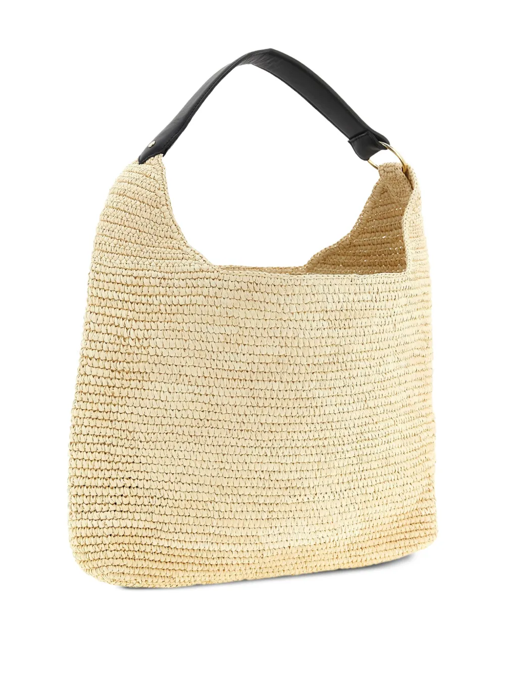 Maison Michel Cristiana gehaakte schoudertas met leren handgreep - Beige