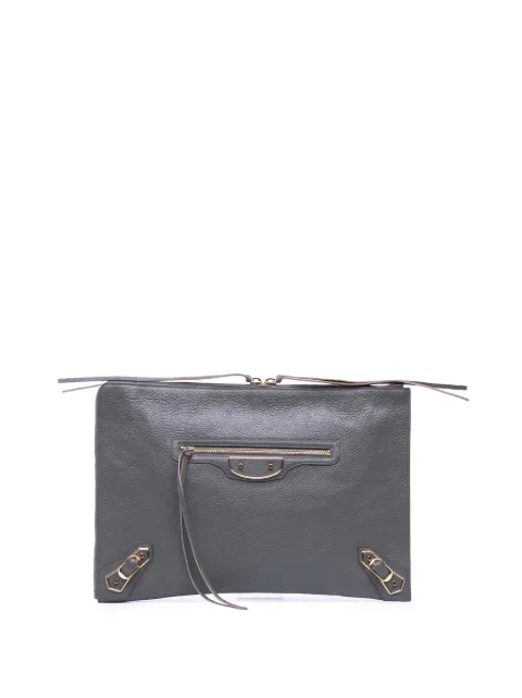 Balenciaga Pre-Owned 2016 Goatskin Motocross Classic Metallic Edge clutch bag