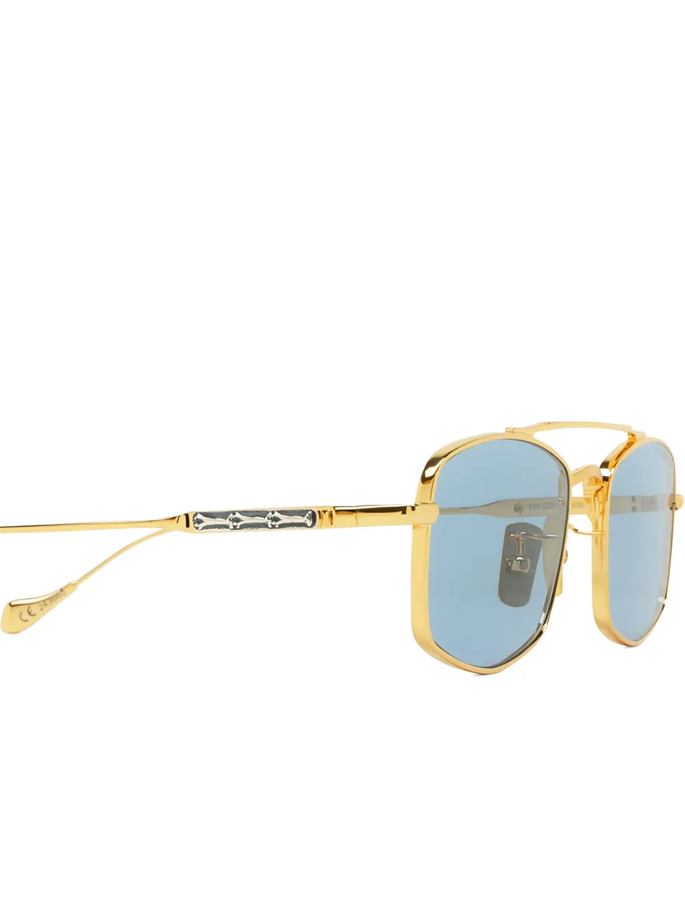 Cutler & Gross Zonnebril met rechthoekig montuur Goud