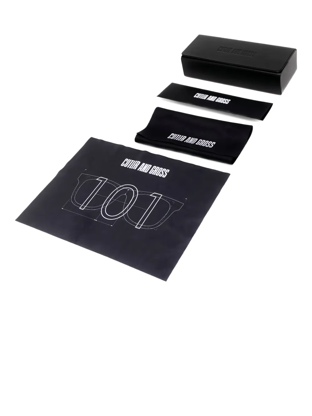 Cutler & Gross Zonnebril met rechthoekig montuur Goud