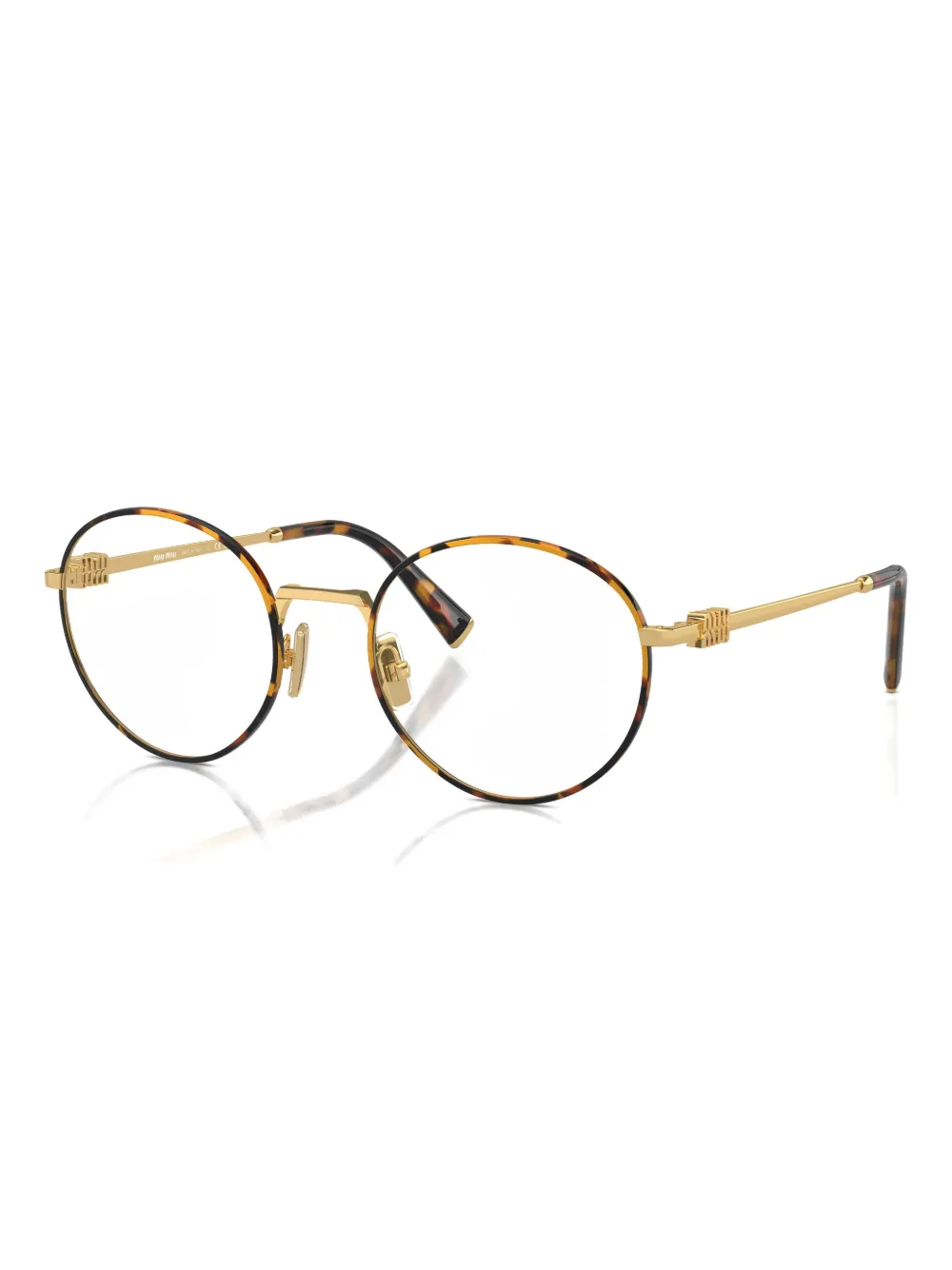 Miu Miu Tortoiseshell-pattern Glasses In Gold