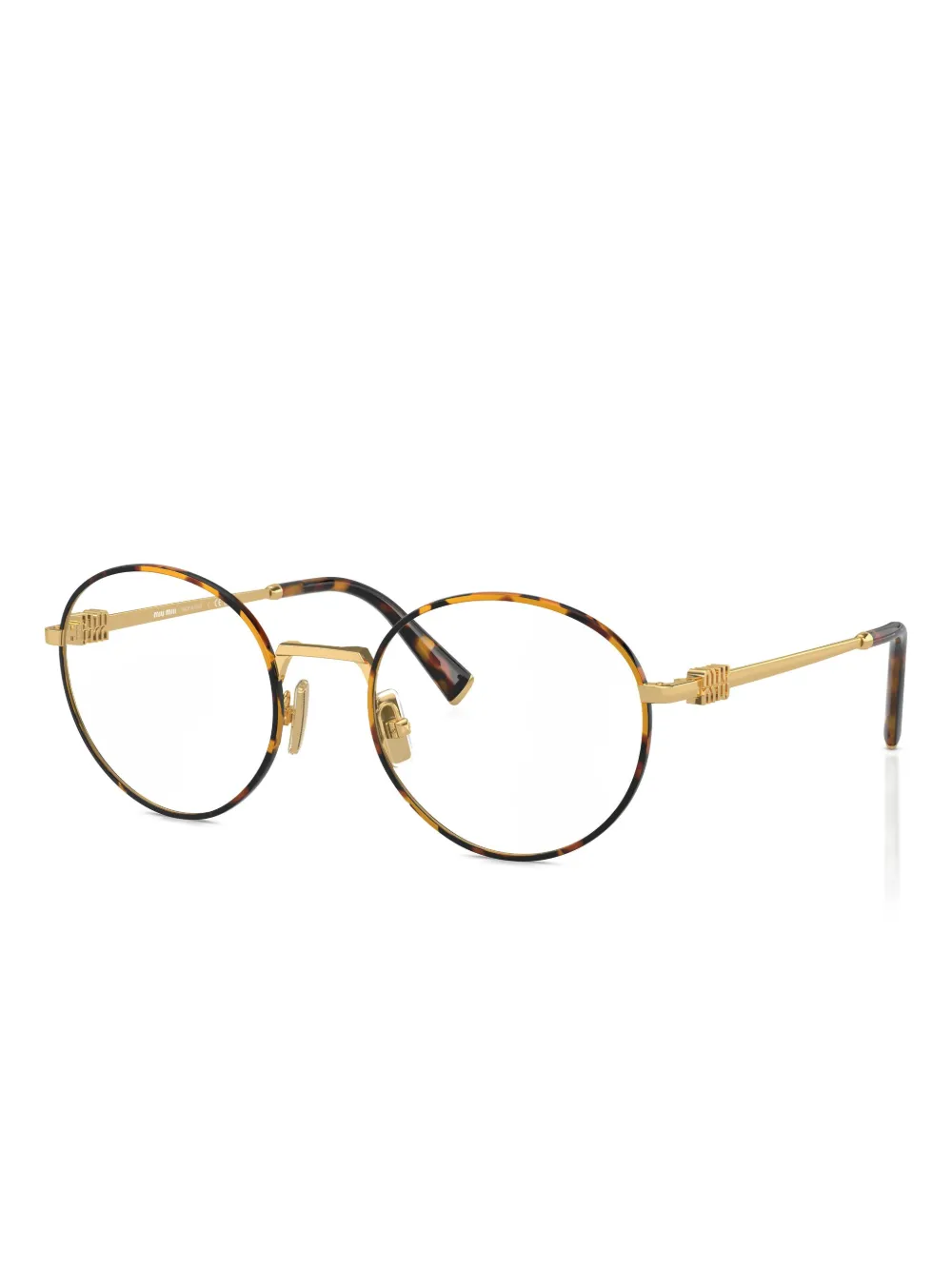 Miu Eyewear tortoiseshell-pattern glasses Goud