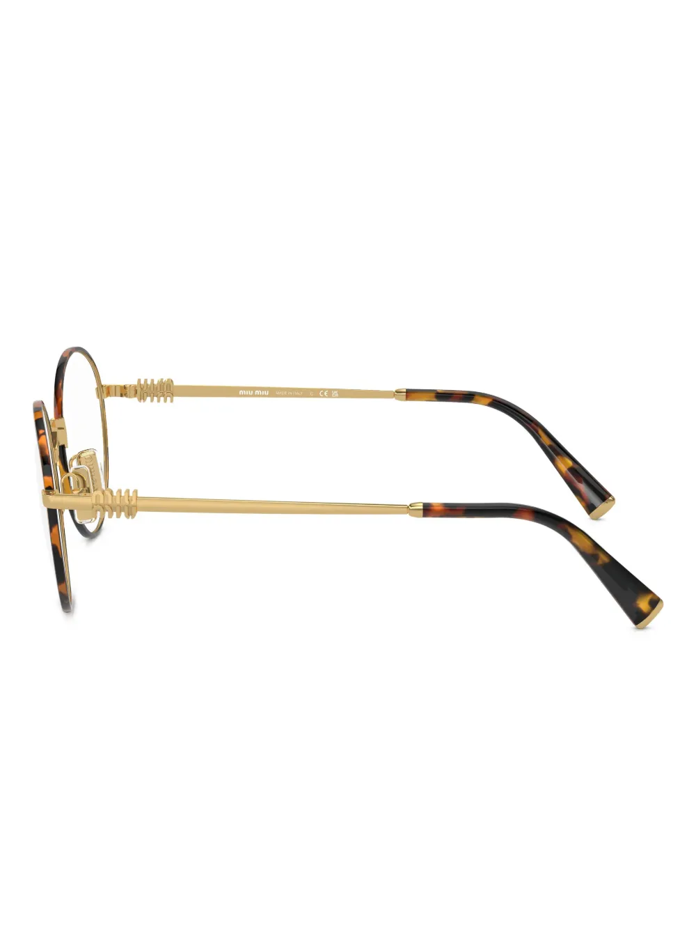Miu Eyewear tortoiseshell-pattern glasses Goud