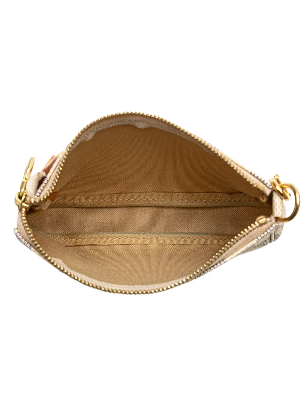 Pre-owned Louis Vuitton 2011 Damier Azur Mini Pochette Accessoires Handbag In White