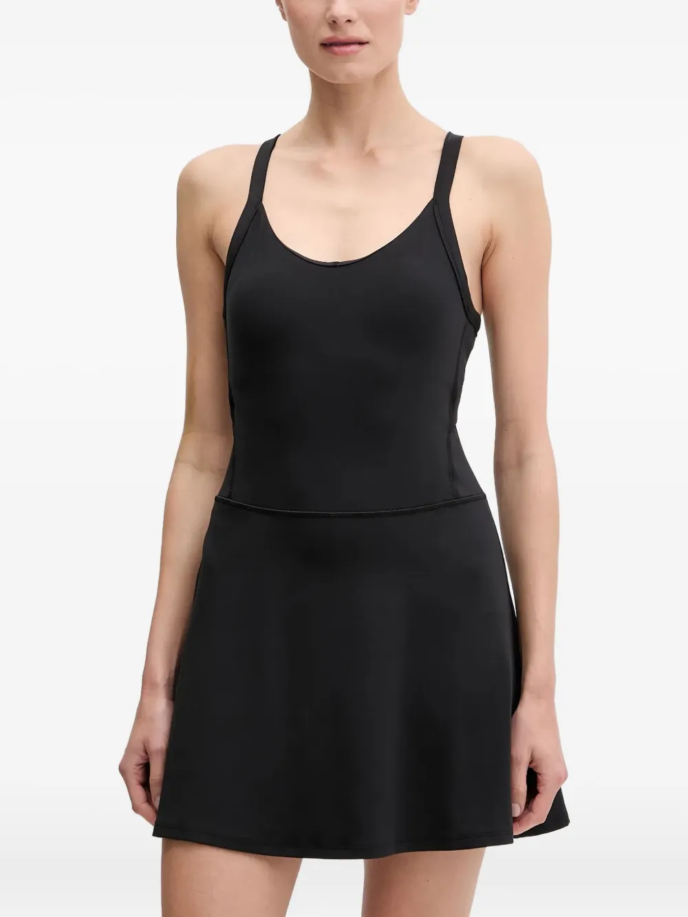 Under Armour Cross-back Tennis Mini Dress In Black