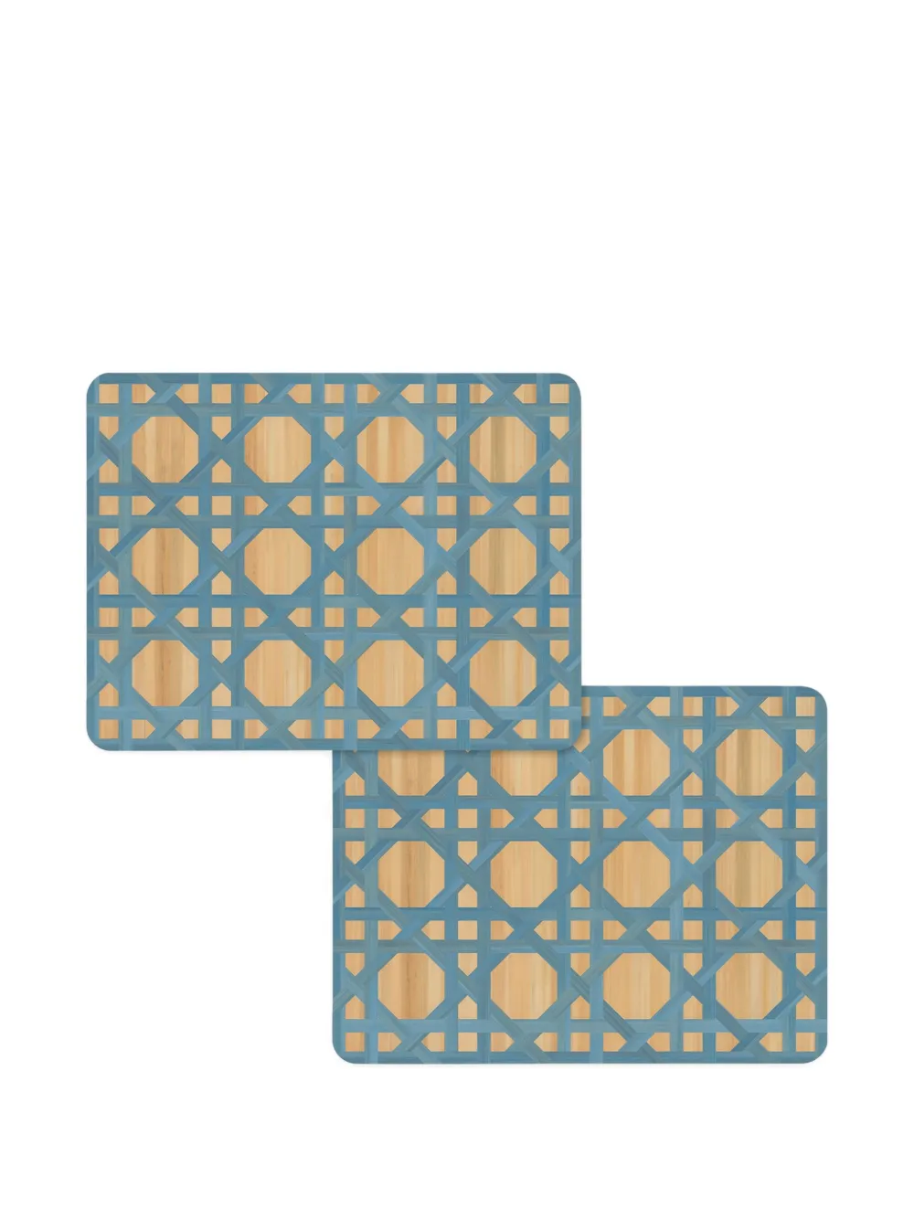 HestiaLiving Epoch rectangular bamboo-pattern tablemats (set of two) - Nude