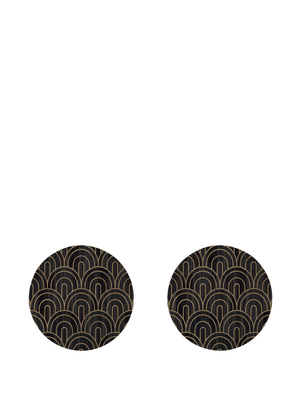 HestiaLiving Deco pattern round tablemats (set of two) | Black | Image 1