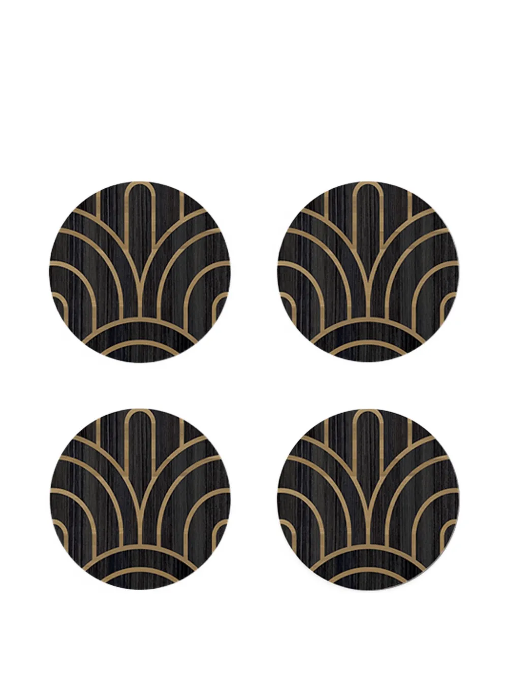 HestiaLiving Deco round coasters (set of four) | Black | Image 1