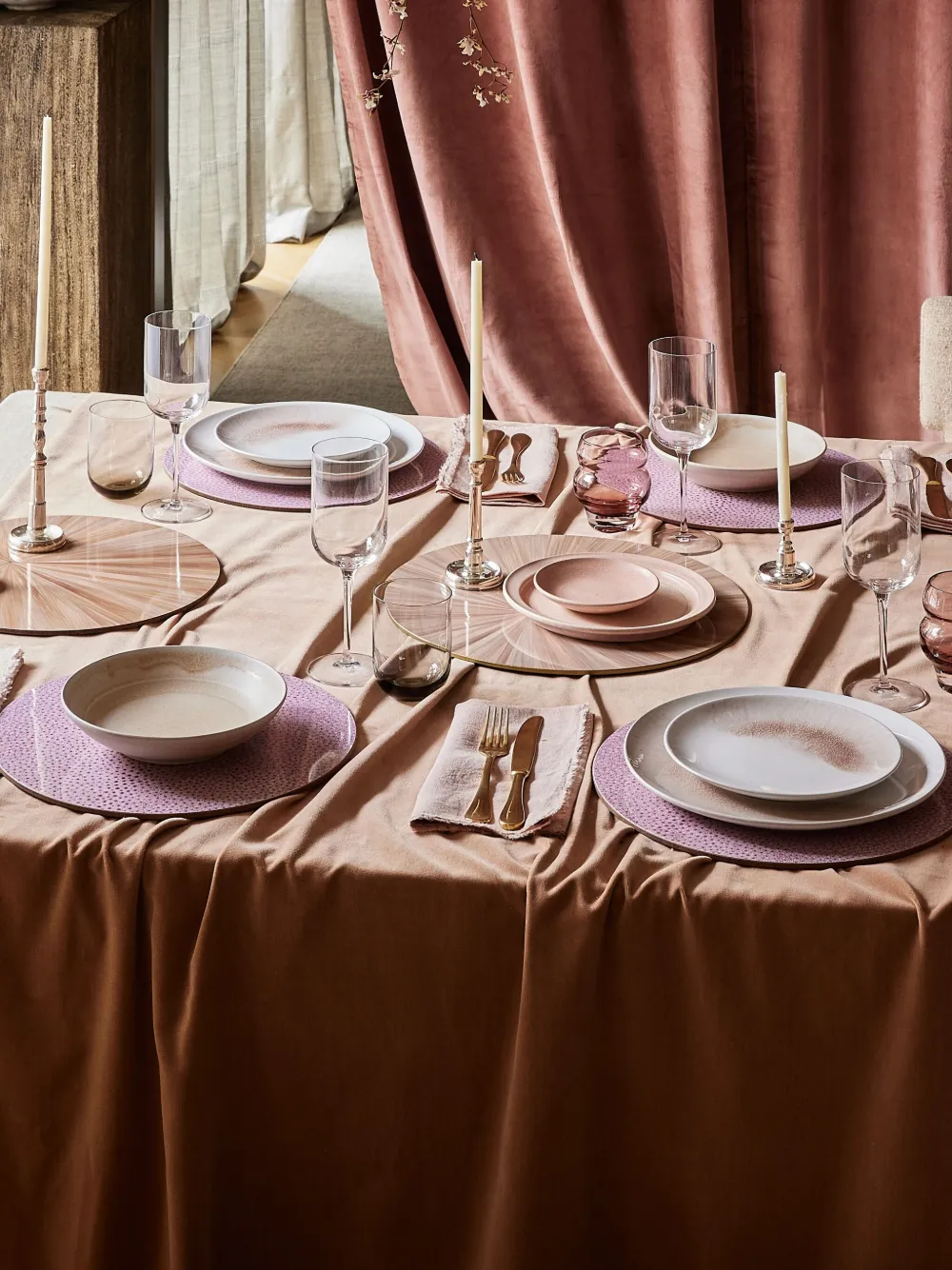 Hestialiving Soleil Round Tablemat (set Of Two) In Neutral
