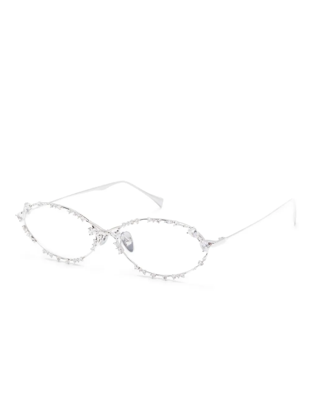 YVMIN Ripple crystal-embellished oval-frame glasses | Image 2