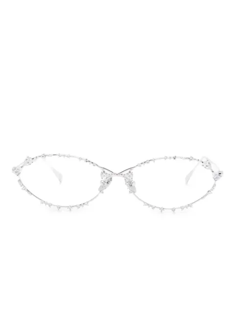 YVMIN lentes Ripple con armazón ovalada y detalles de cristal