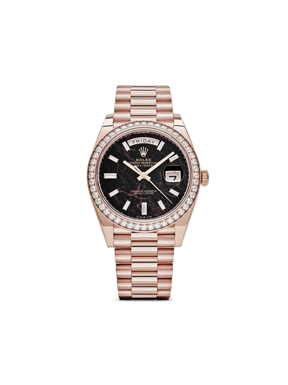Pre-owned Rolex 2025 Day-date 40mm In Brown