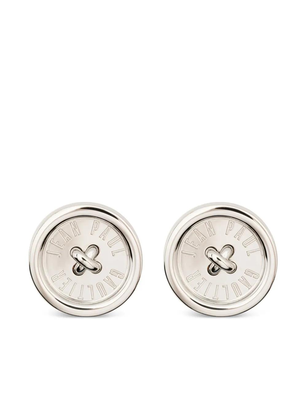 Jean Paul Gaultier Button Earrings In Metallic