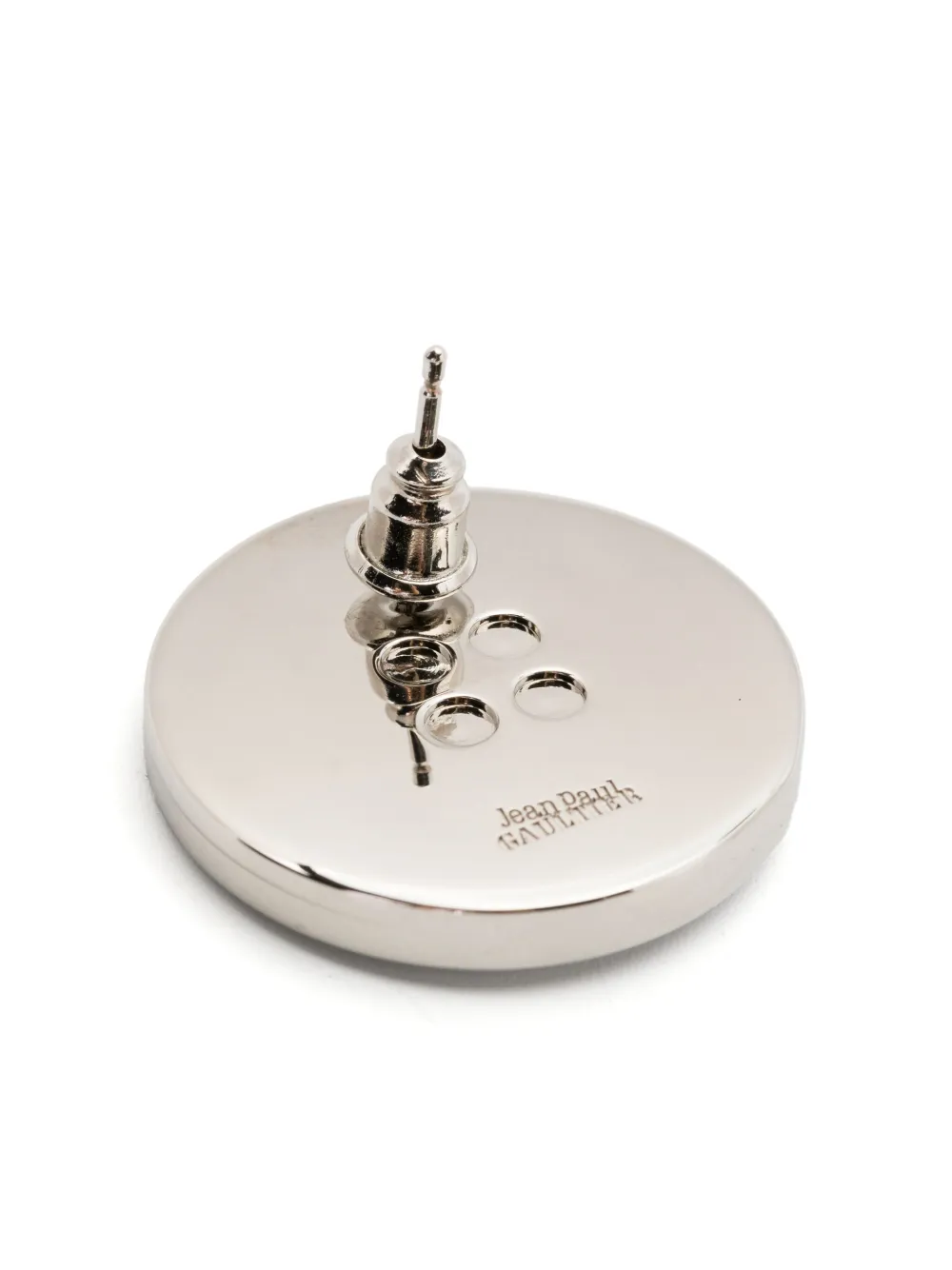 Jean Paul Gaultier Button Earrings In Metallic